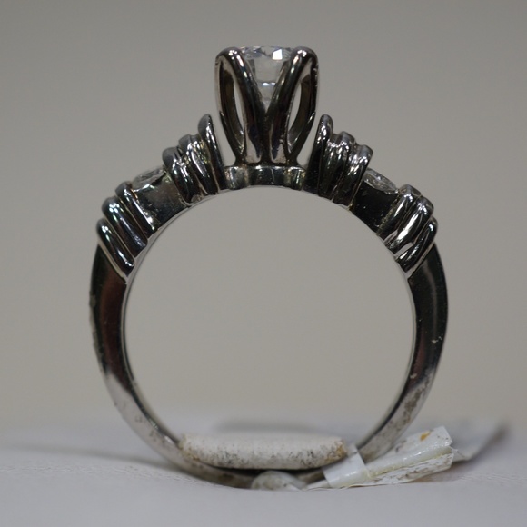 Platinum Genuine Diamond Engagement Ring - Picture 4 of 5